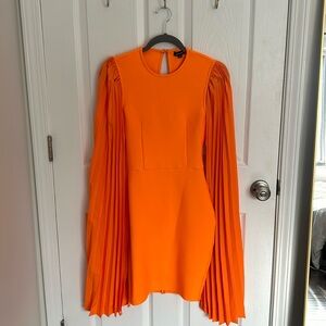 Bella Barnett Orange Midi Dress Size Small